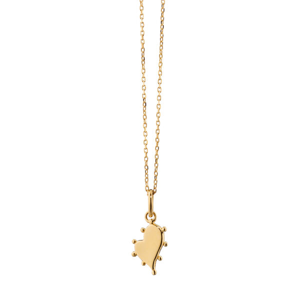 Mini Plain Heart Yellow Gold Charm Necklace